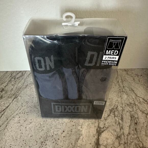 NIB Dixxon Cotton Stretch Boxer Briefs 2-Pack Gray solid and DF print – Size M - Picture 1 of 7